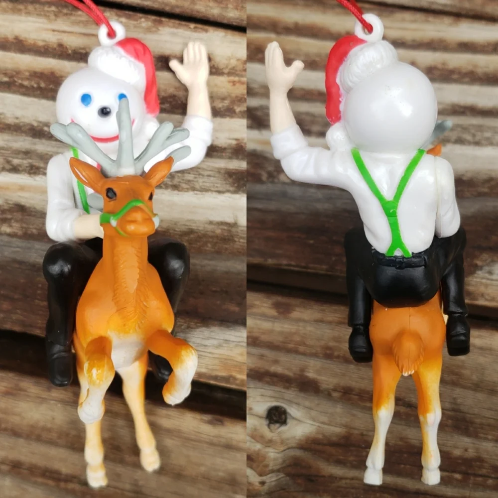 (3) Jack In The Box Ornaments- Jack In The Box Riding A Reindeer